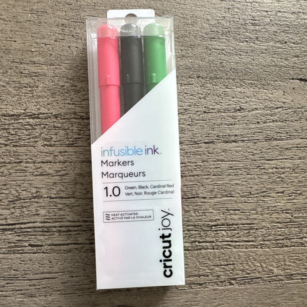 New unopened Cricut Joy Infusible Ink Markers Set 1.0 Green, Black, Cardinal Red
